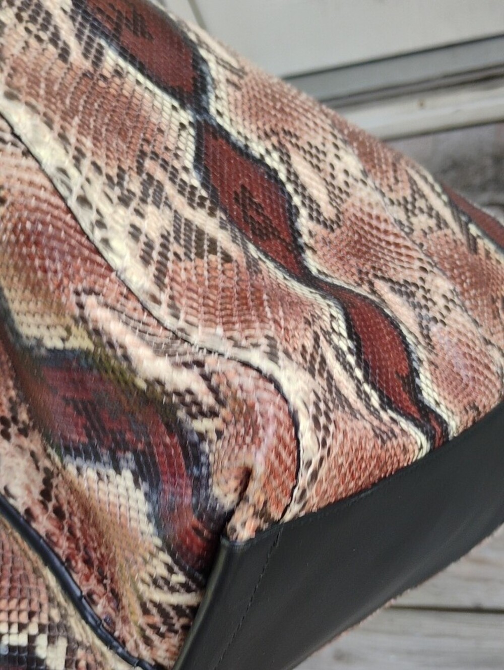 Furla 3 Compartment Snake-Print Tote Bag in Brown and Black - Picture 5 of 16